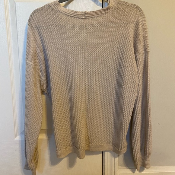 American Eagle Outfitters Soft & Sexy Plush Waffle Knit Top - Picture 2 of 3